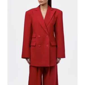 Naked Wardrobe Oversize Long Sleeve Blazer Dress Medium Red